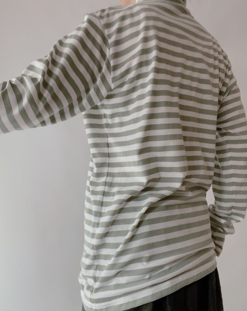 TC Striped High Neck Cut and Sew