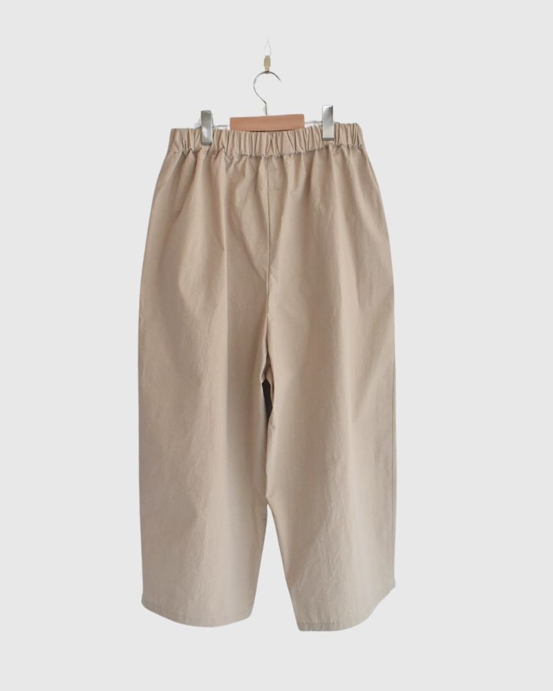 Relaxed Cotton Wide Pants in Beige