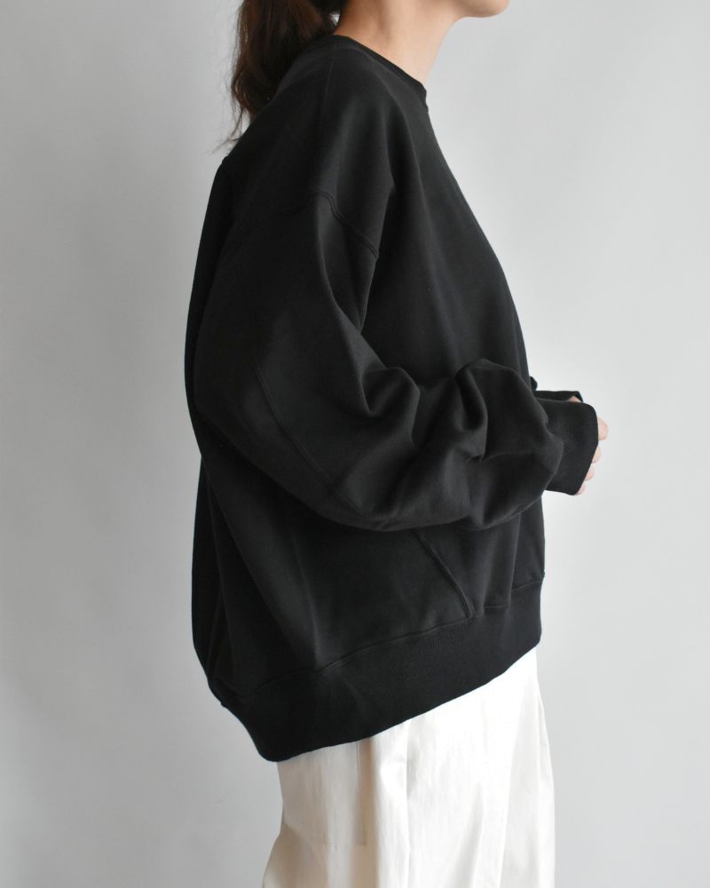 ABBY High Gauge Sweat Pullover in Black