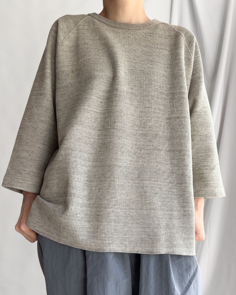 UNDYED Waffle Pullover in Gray UNDYED Waffle Pullover in Gray