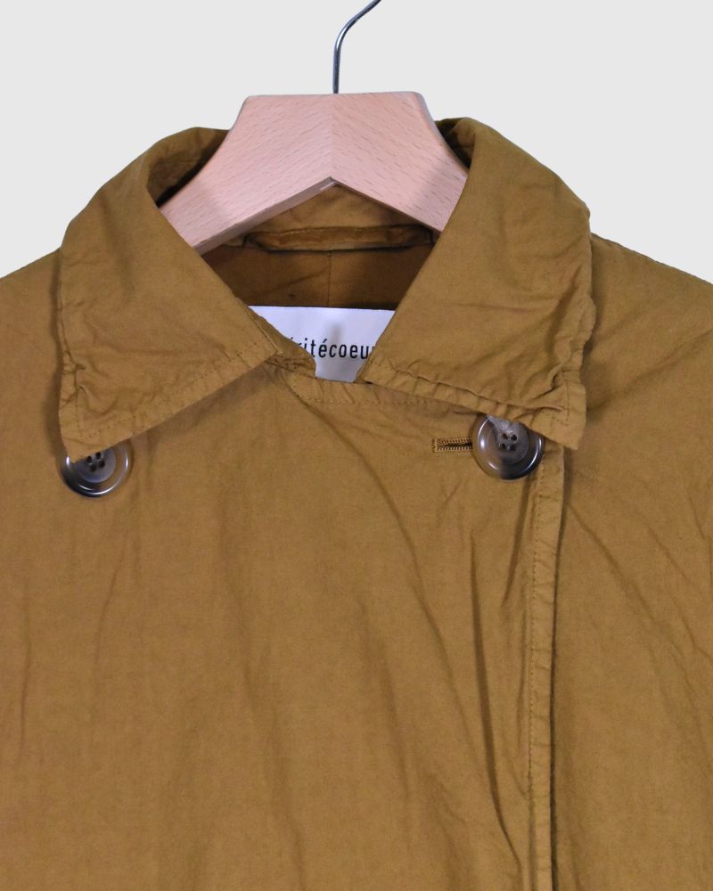 Double Button Coat in Brown