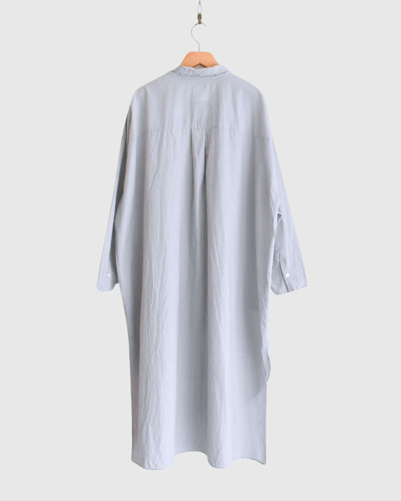 Hairline Stripe Chef Shirt Dress in Gray