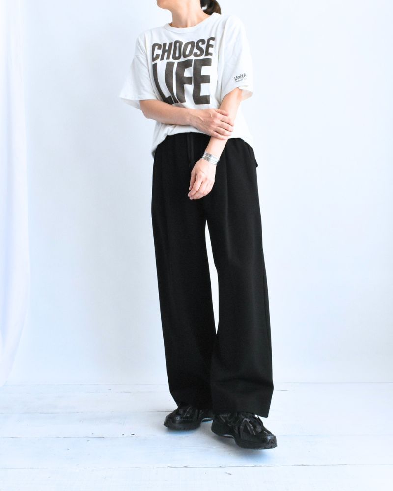 Relaxed Jersey Wide Pants in Black