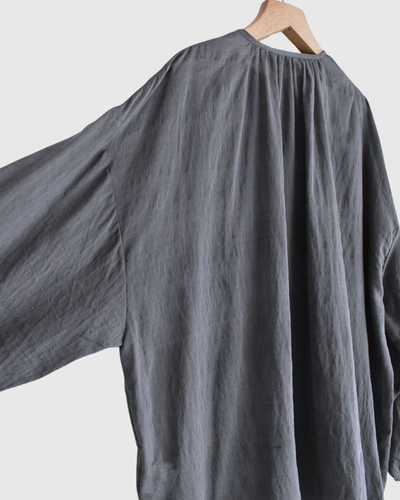 Silk Cotton Airy Smock in Charcoal