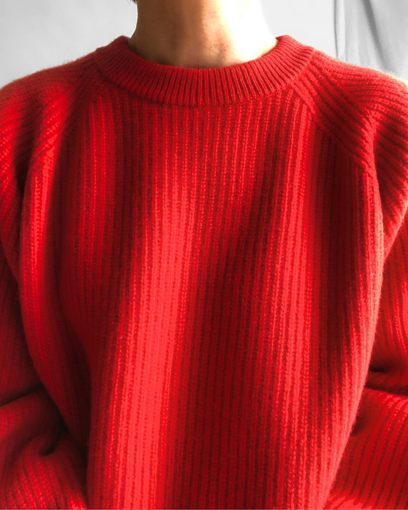 HIGHLAND Low Gauge Knit Pullover in Red