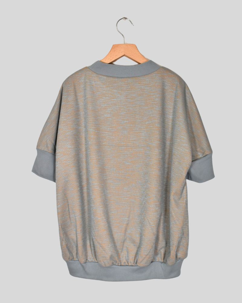 JACQUARD TOPS 'GIA' in SmokeBlue