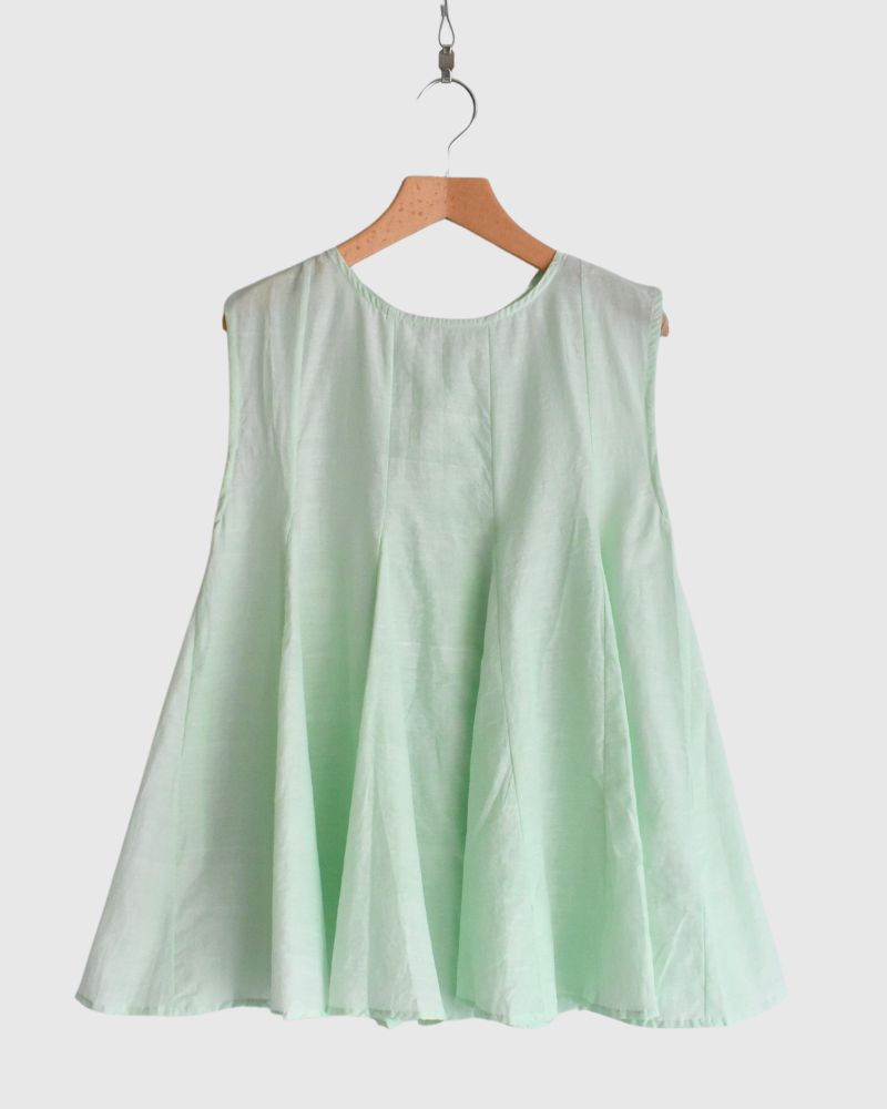 Silk cotton gusset 2-way tank top in LightGreen