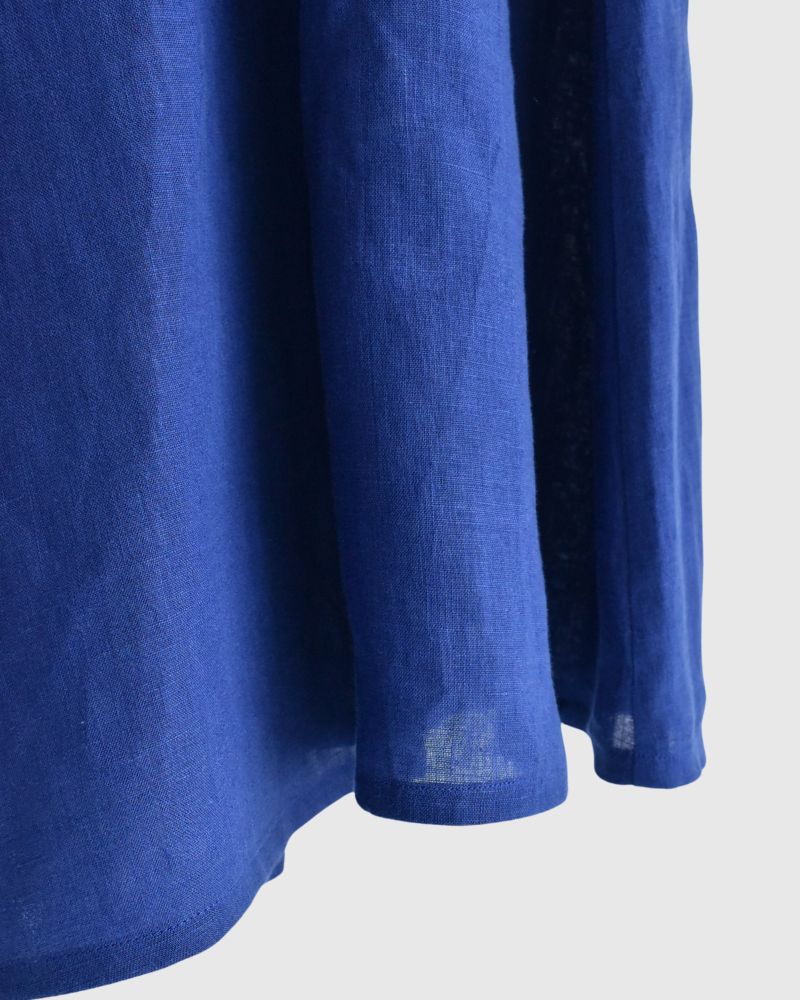 Flare pants (LINEN) in LoyalBlue