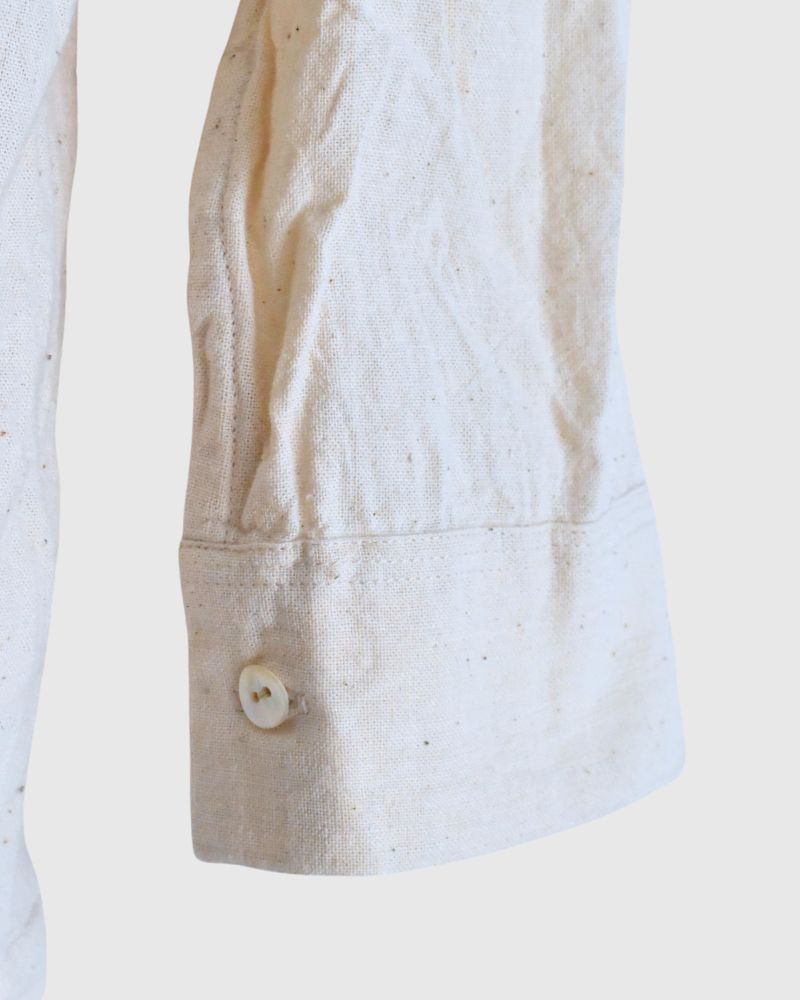 Khadi Cotton Henley Shirt in Natural