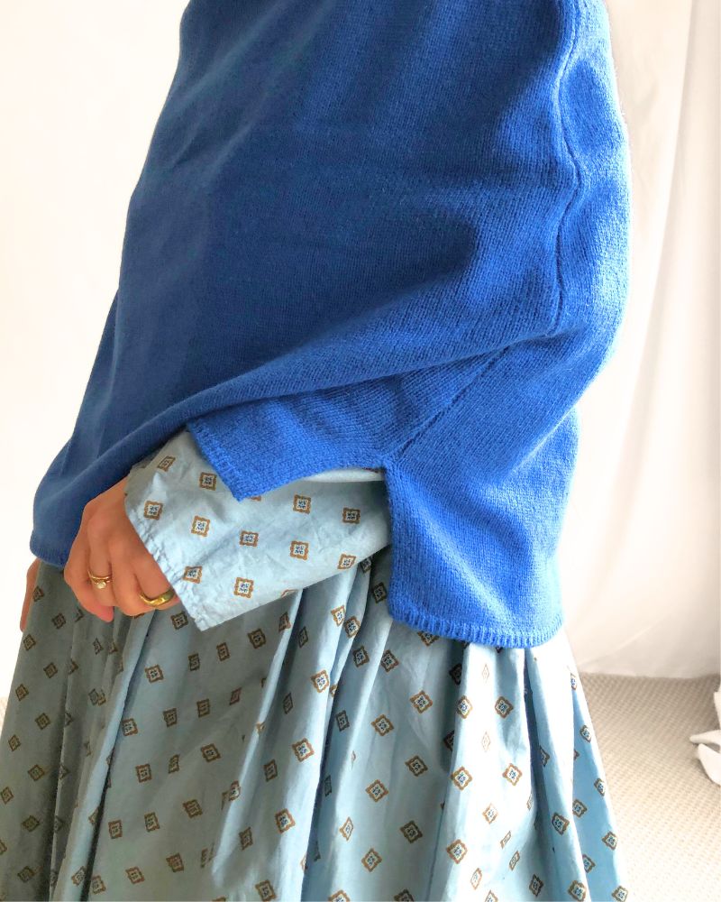 Shepherd Knit Cape in Blue