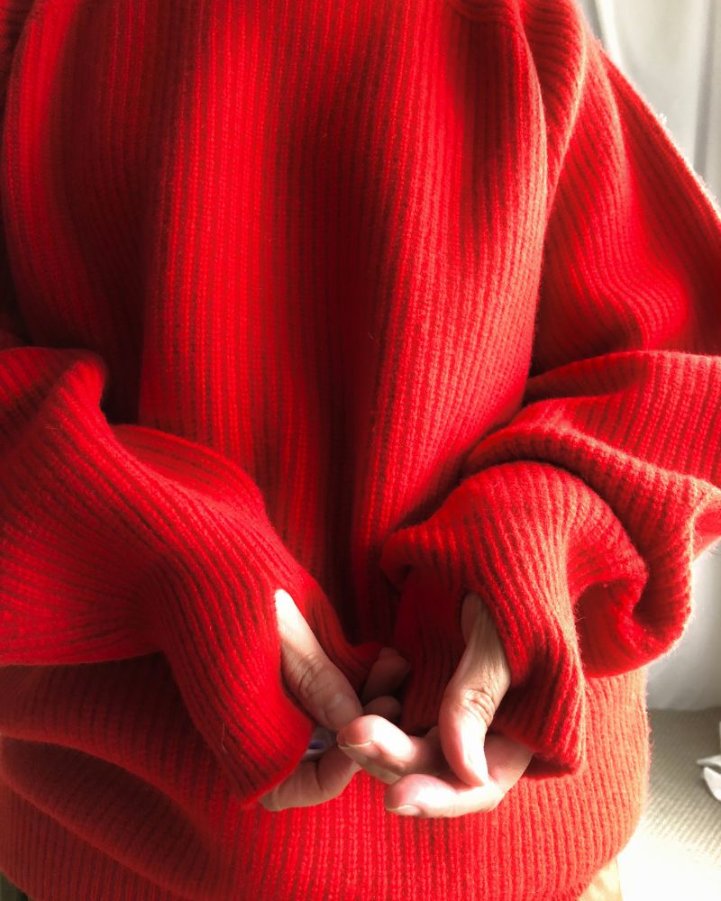 HIGHLAND Low Gauge Knit Pullover in Red
