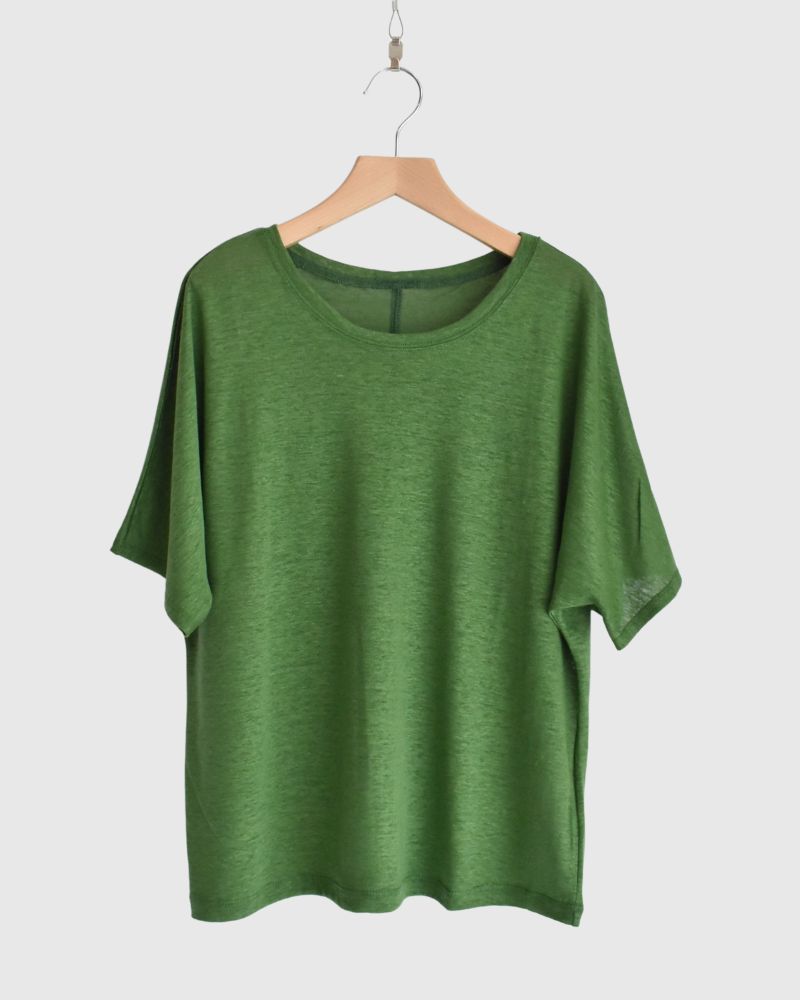 Linen T-shirt in Green