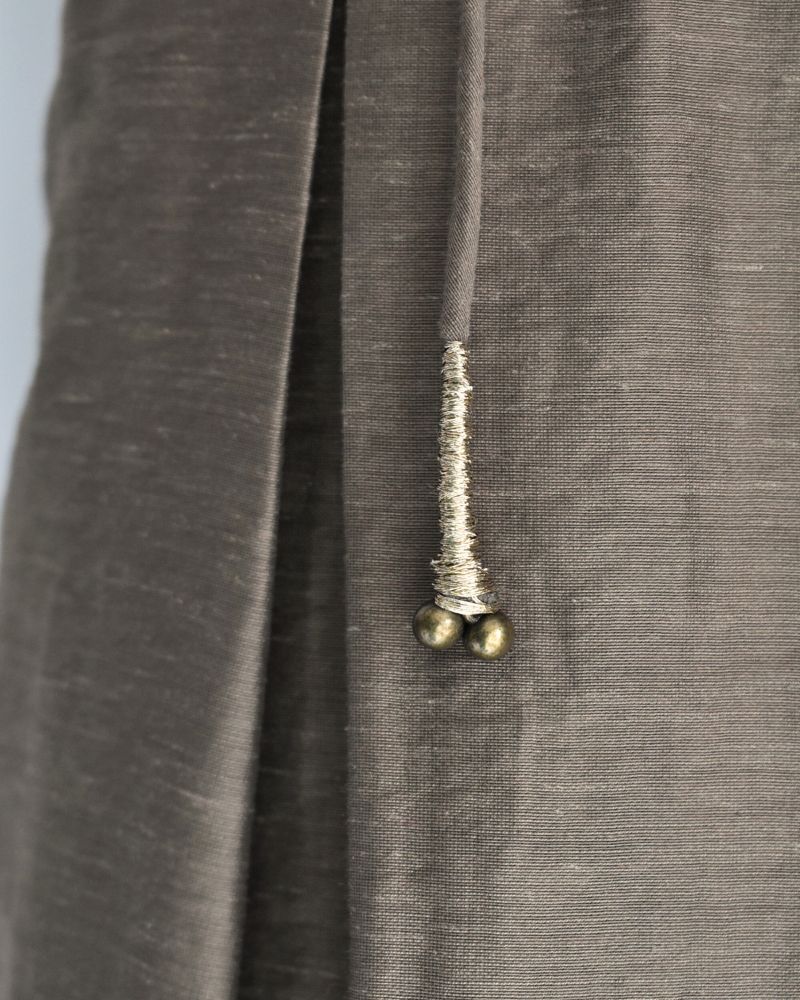Tuck Volume Dress in Brown