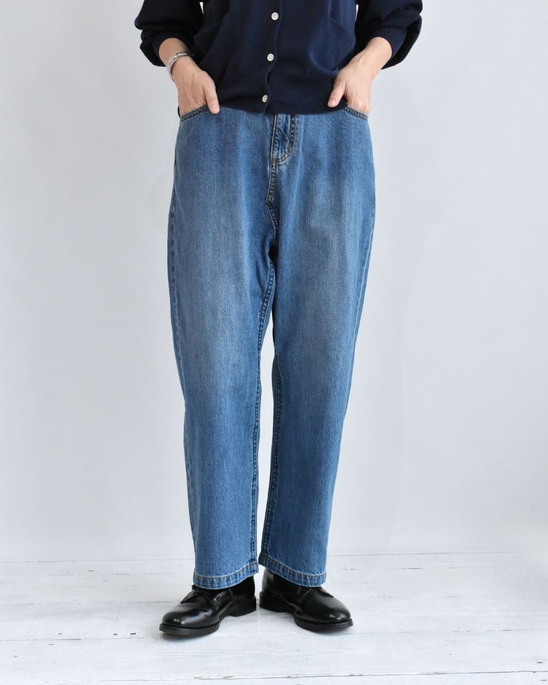 5 Pocket Sarrouel Denim Pants - Indigo