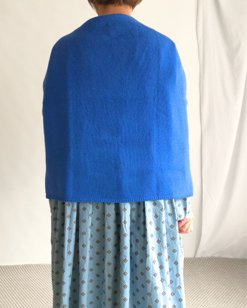 Shepherd Knit Cape in Blue