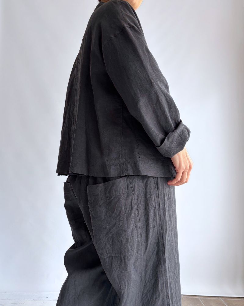 Loose jacket (LINEN) in DarkGray