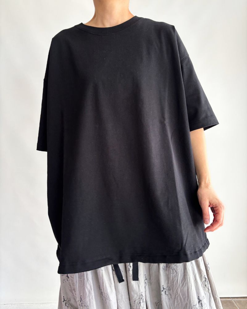 Shirring S/S PULLOVER in Black Shirring S/S PULLOVER in Black