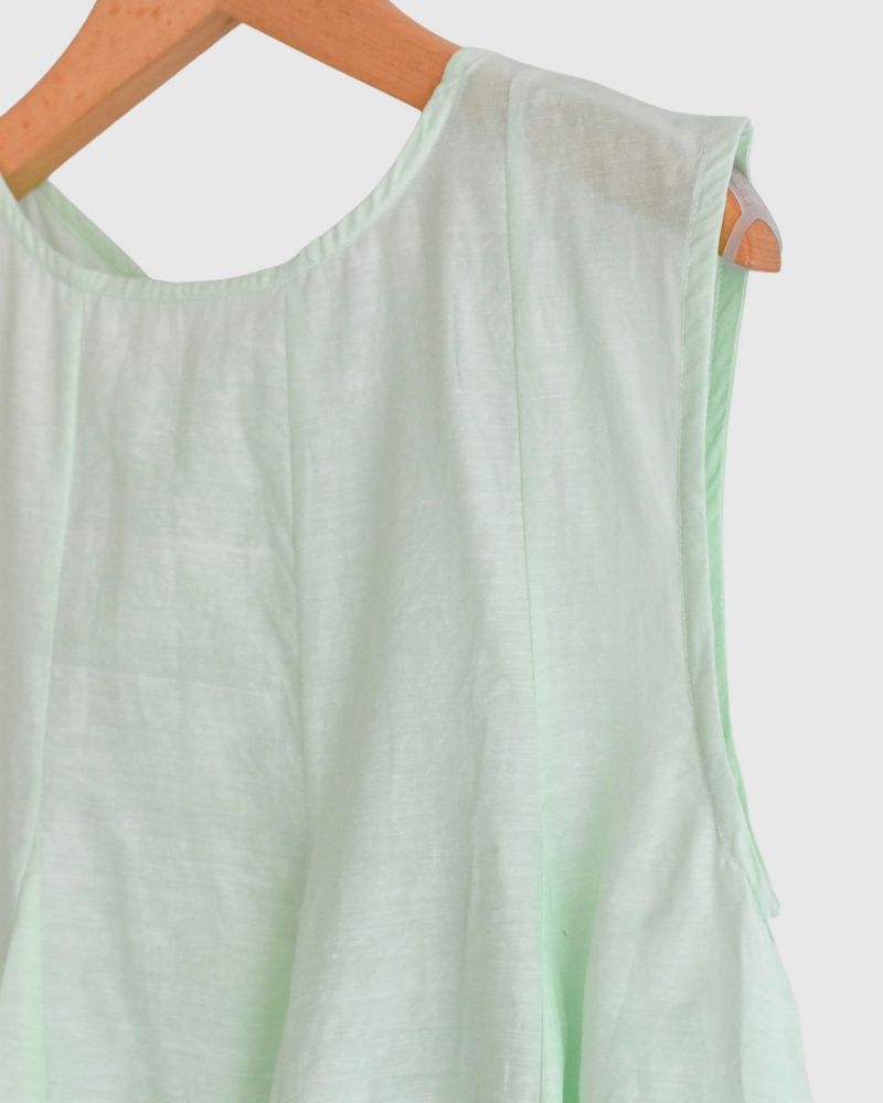 Silk cotton gusset 2-way tank top in LightGreen