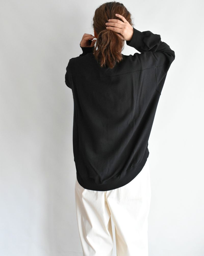 ABBY High Gauge Sweat Pullover in Black