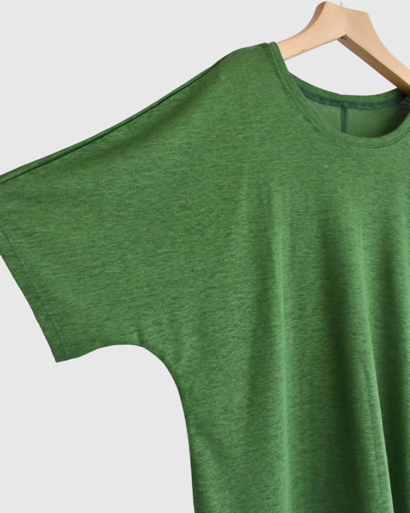 Linen T-shirt in Green