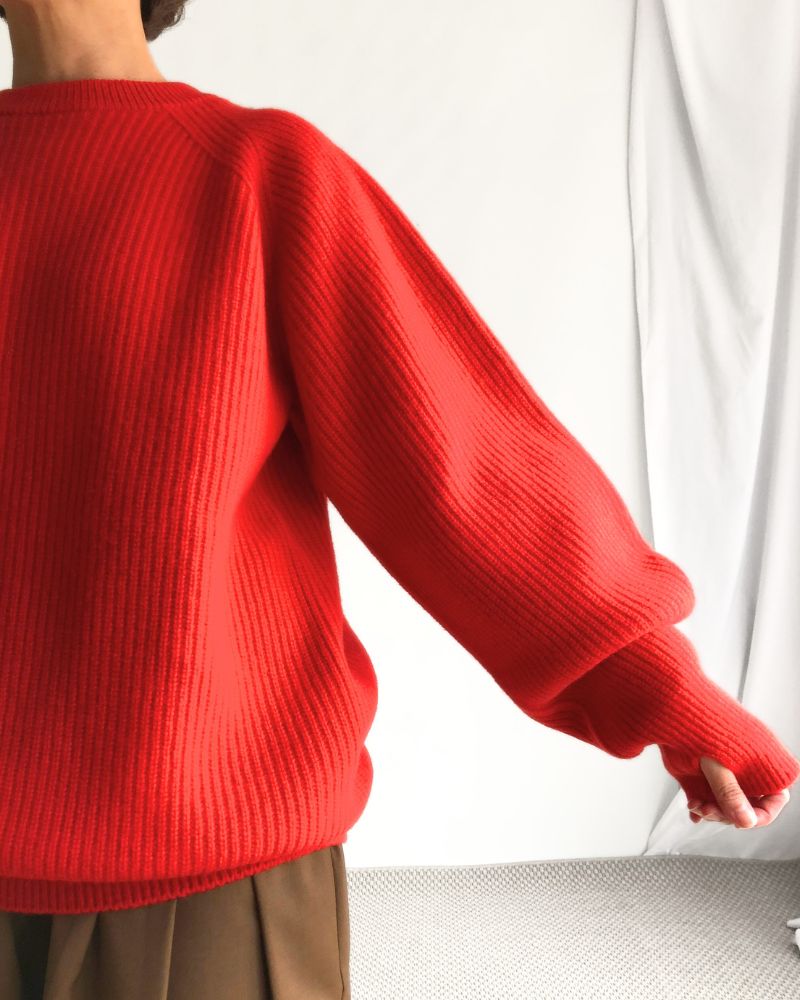 HIGHLAND Low Gauge Knit Pullover in Red