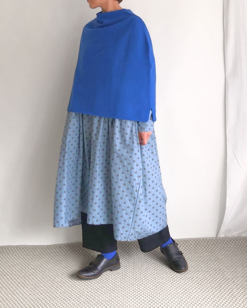 Shepherd Knit Cape in Blue