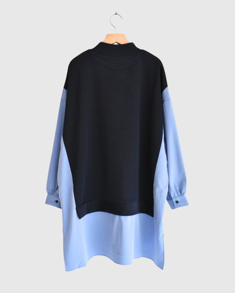 Knit combination top 'JOHA' in Navy