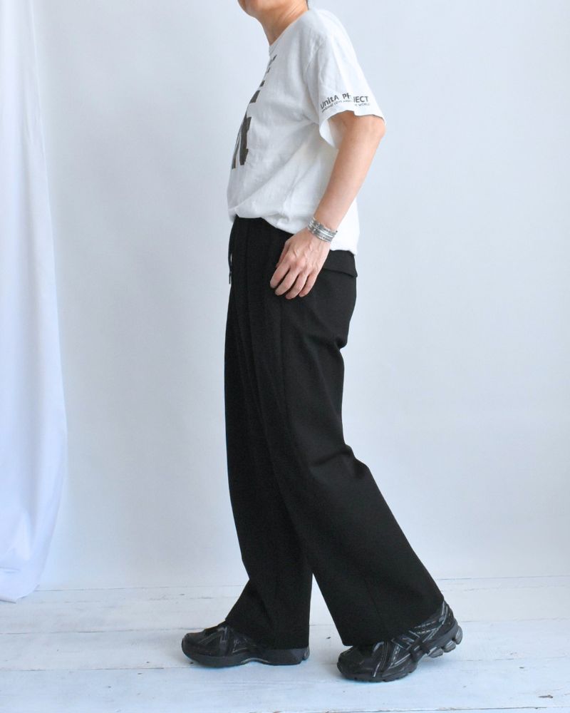 Relaxed Jersey Wide Pants in Black