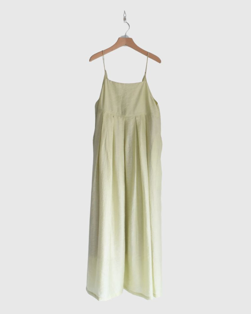 Tuck Volume Dress in Lime