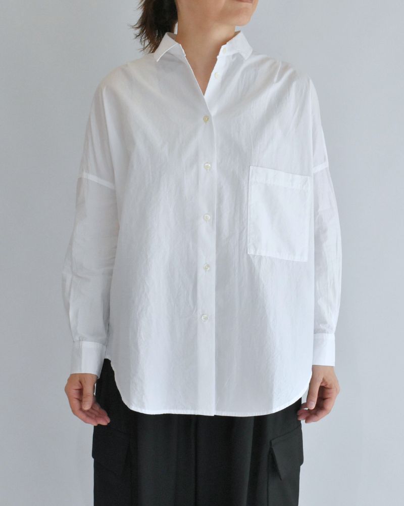 Tuck Cocoon Shirt in White Tuck Cocoon Shirt in White