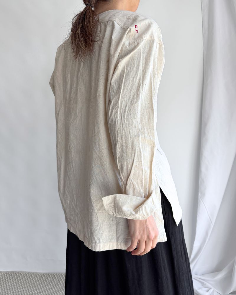 Khadi Cotton Henley Shirt in Natural