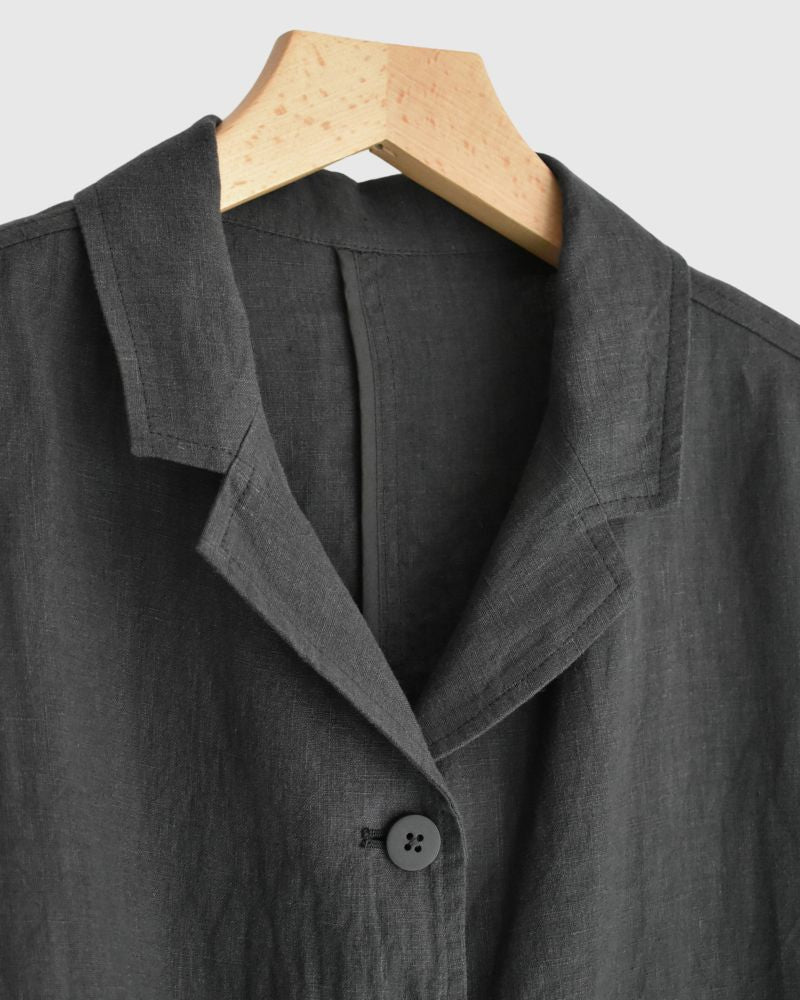 Loose jacket (LINEN) in DarkGray