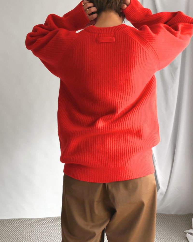 HIGHLAND Low Gauge Knit Pullover in Red HIGHLAND Low Gauge Knit Pullover in Red