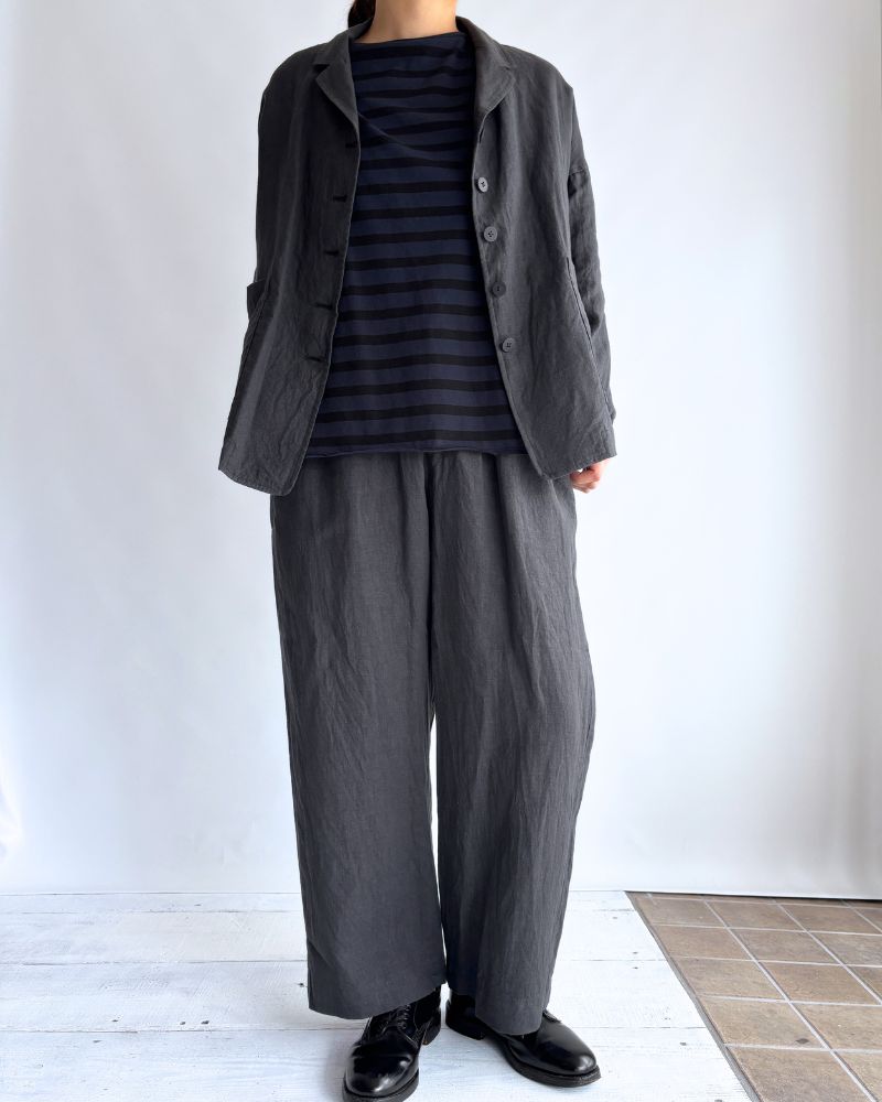 Loose jacket (LINEN) in DarkGray