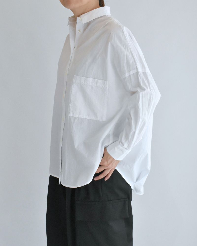 Tuck Cocoon Shirt in White