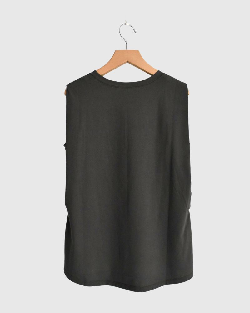 Shoulder Tuck Tank Top in DarkGray
