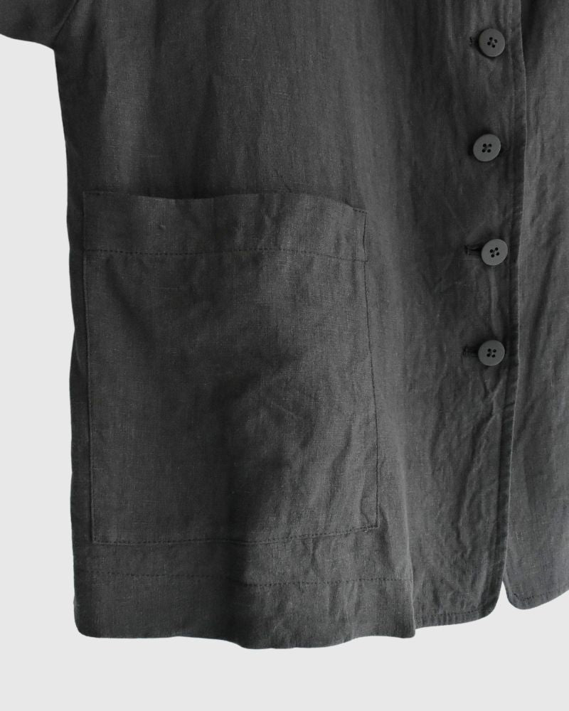 Loose jacket (LINEN) in DarkGray