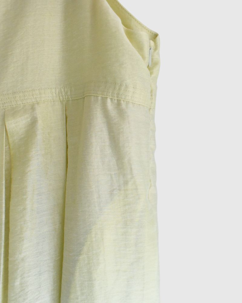 Tuck Volume Dress in Lime