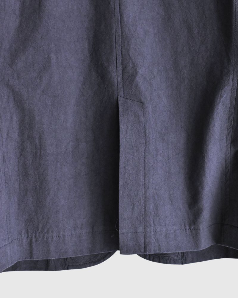 Collarless Jacket in Navy