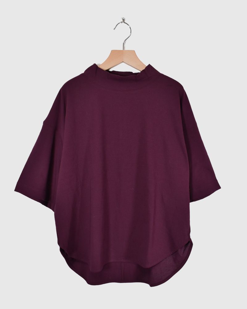 DEPEND jersey high neck T-shirt in Bordeaux