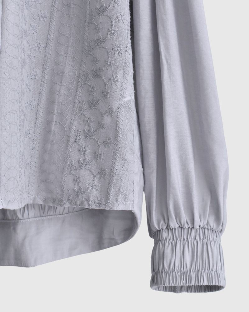 Lace-switched design blouson 'PARMO' in Ltlavender