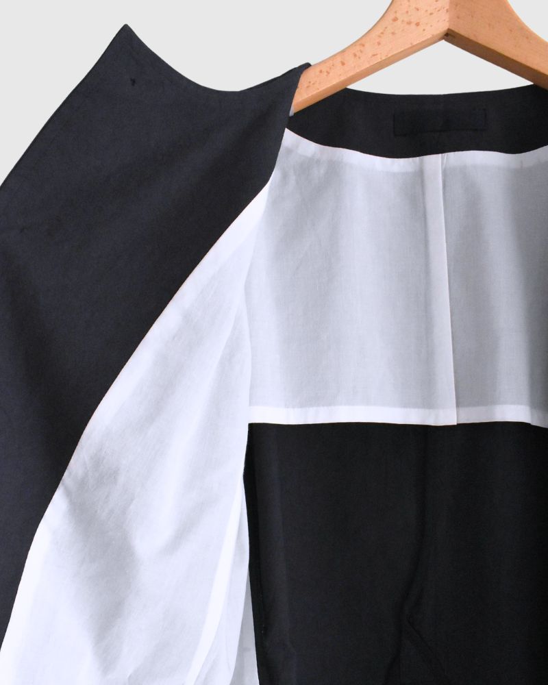 Collarless Jacket in Navy