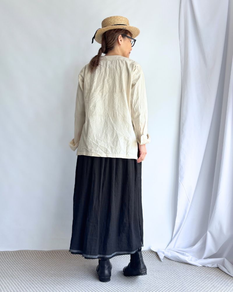 Khadi Cotton Henley Shirt in Natural