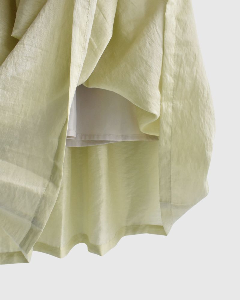 Tuck Volume Dress in Lime