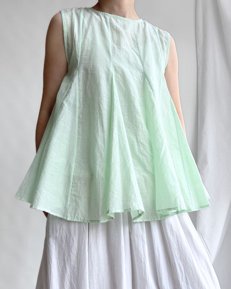 Silk cotton gusset 2-way tank top in LightGreen Silk cotton gusset 2-way tank top in LightGreen