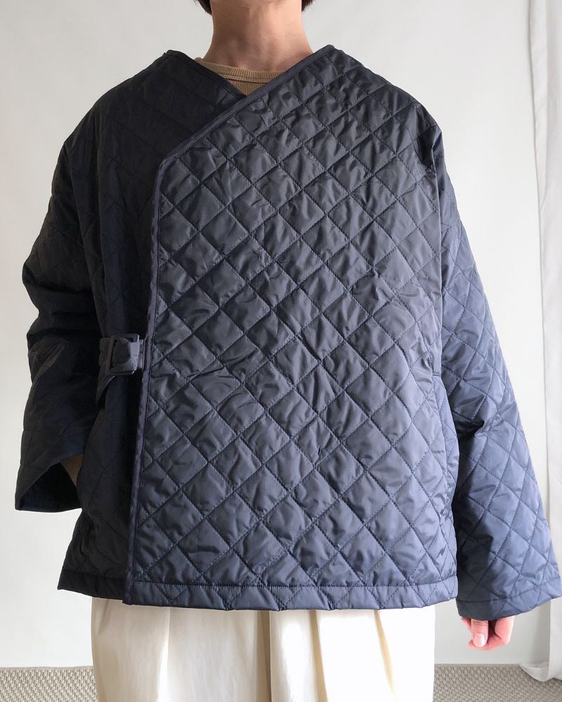 Quilted Cache Coeur Short Coat in Navy