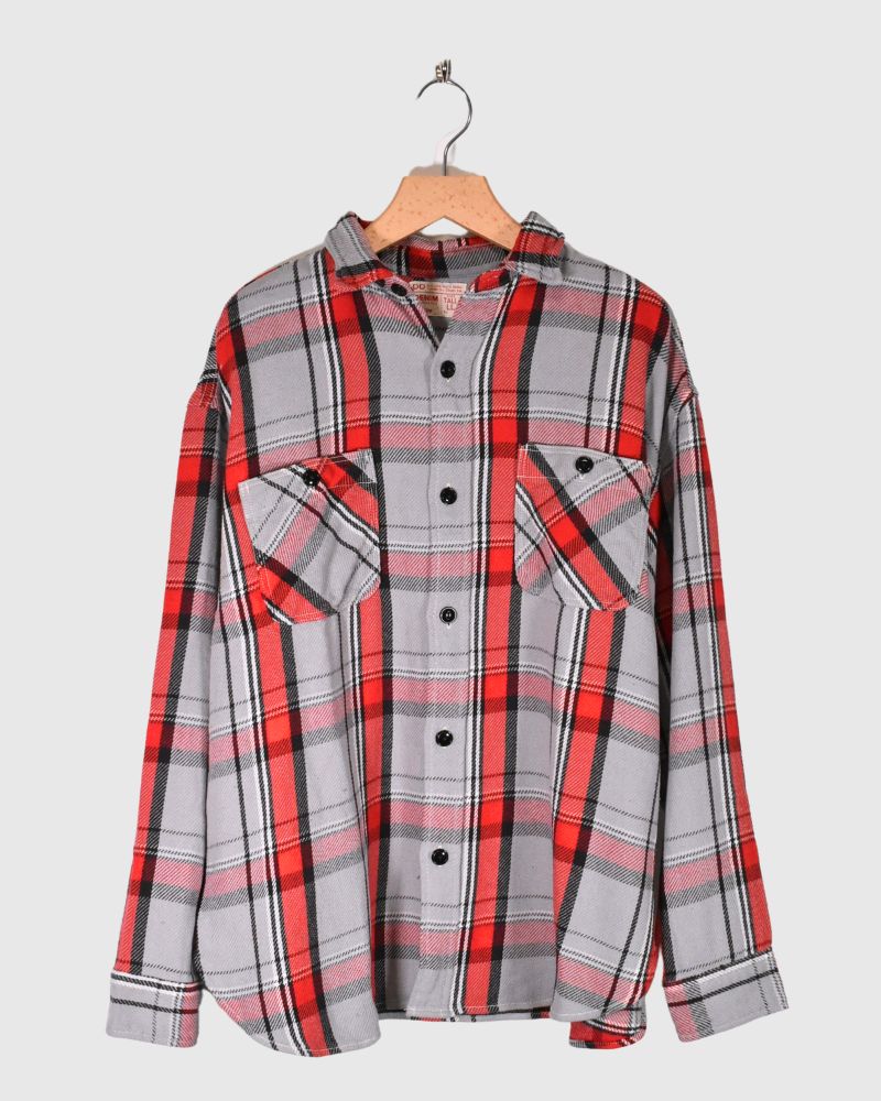 Unevenly Checked Shirt in Gray