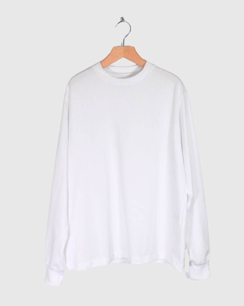 Jersey Crew Neck L/S TEE in White