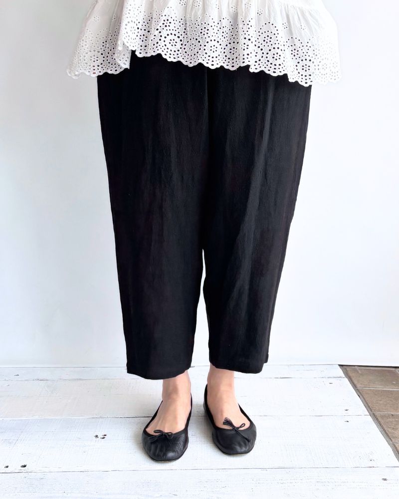 Big Pocket Cropped PT (LINEN) in Black