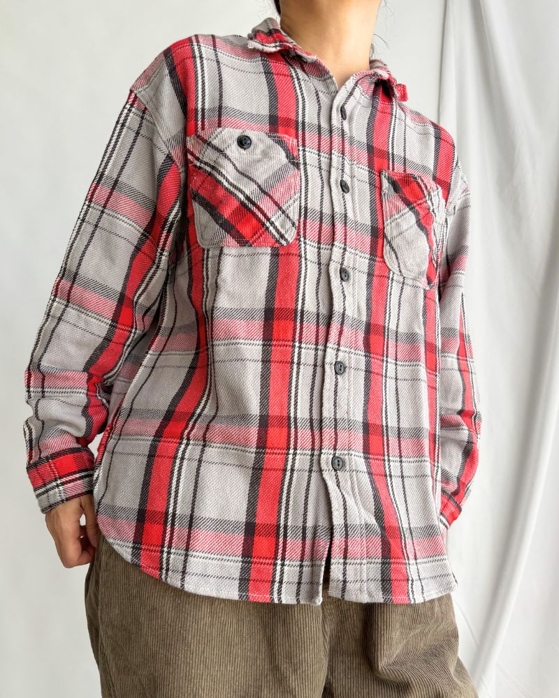 Unevenly Checked Shirt in Gray Unevenly Checked Shirt in Gray